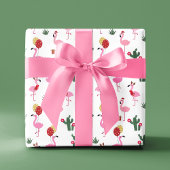 Papier Cadeau Fête du Flamant rose de Noël | Vacances