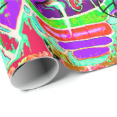 Papier Cadeau Fête du graffiti urbain branché (Coin rond)