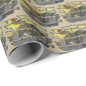 Papier Cadeau Fête du lion déchiré (Coin rond)