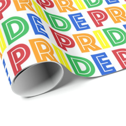 Papier Cadeau Fête du mois des Gay pride LGBT Rainbow Letters (Coin rond)