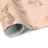 Papier Cadeau fête du thé à petits lapins (Coin rond)