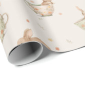 Papier Cadeau fête du thé à petits lapins (Coin rond)