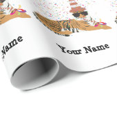 Papier Cadeau Fête du tigre - Animaux Fête d'anniversaire Garçon (Coin rond)