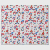 Papier Cadeau Fête du Travail Gnome Fête de l'Amérique (Plat)