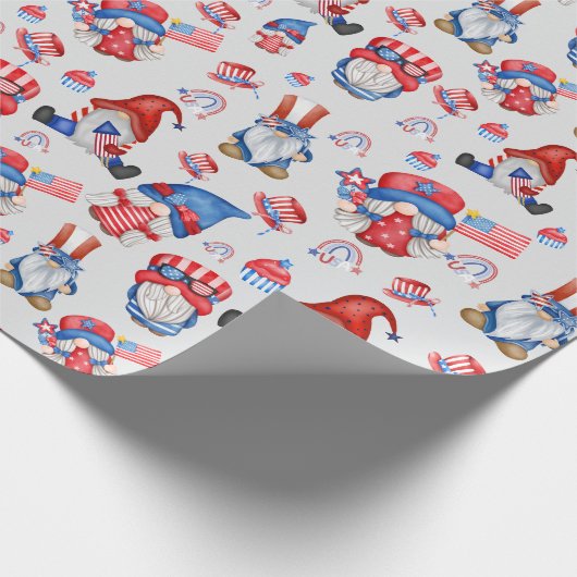 Papier Cadeau Fête du Travail Gnome Fête de l'Amérique (Coin)