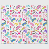 Papier Cadeau Fête en Pyjama Rose (Plat)