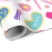 Papier Cadeau Fête en Pyjama Rose (Coin rond)
