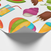 Papier Cadeau Fête estivale plage motif mignon (Coin)