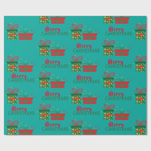 Papier Cadeau Fête Festive Personnalisée Joyeux Noël Cadeaux Box (Plat)