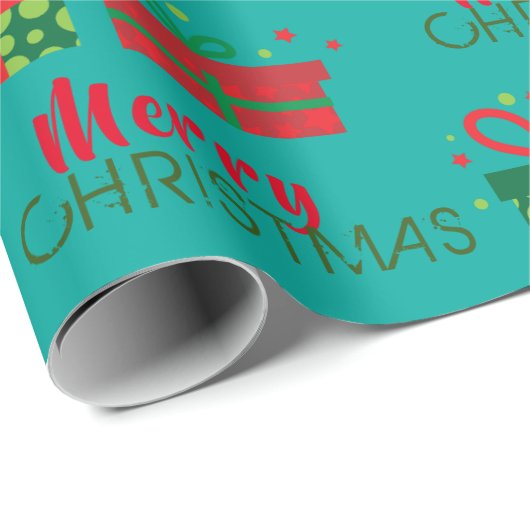 Papier Cadeau Fête Festive Personnalisée Joyeux Noël Cadeaux Box (Coin rond)