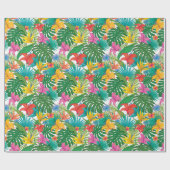 Papier Cadeau Fête florale tropicale (Plat)