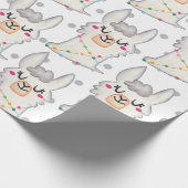 Papier Cadeau Fête Llama Cute Nursery Baby New Born Don (Coin)