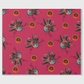 Papier Cadeau Fête mascarade du carnaval BLACK RED JESTER MASK (Plat)