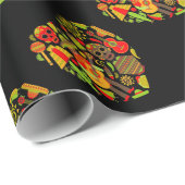 Papier Cadeau Fête mexicaine des morts Mexique (Coin rond)