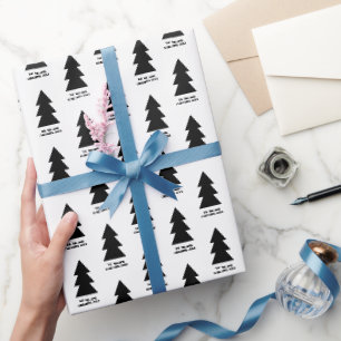 Papier Cadeau Fête minimaliste moderne personnalisée Noir et bla