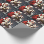 Papier Cadeau Fête Noël Festive du Père Noël Terrier du Père Noë (Coin)