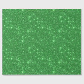 Papier Cadeau Fête Pailletée Verte Moderne (Plat)