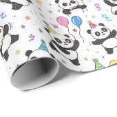 Papier Cadeau Fête Panda (Coin rond)