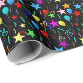 Papier Cadeau Fête ! papier d'emballage (Coin rond)