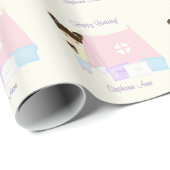 Papier Cadeau Fête pyjama de glamping (Coin rond)