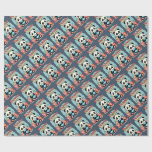 Papier Cadeau Fête Pyjama Kawaii Panda Soirée Cosy Aesthetic