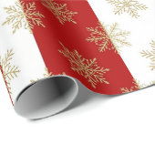 Papier Cadeau Fête rayée rouge et blanc (Coin rond)