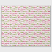 Papier Cadeau Fête rose et vert Noël personnalisé (Plat)