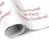 Papier Cadeau Fête rouge Joyeux voeux de Noël (Coin rond)