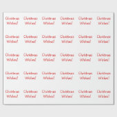 Papier Cadeau Fête rouge Noël souhaits (Plat)