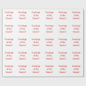 Papier Cadeau Fête Rouge Salutations De La Saison (Plat)