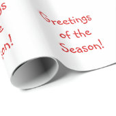 Papier Cadeau Fête Rouge Salutations De La Saison (Coin rond)