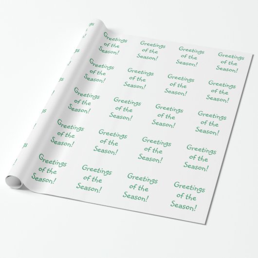 Papier Cadeau Fête Vert Font Salutations De La Saison (Déroulé)