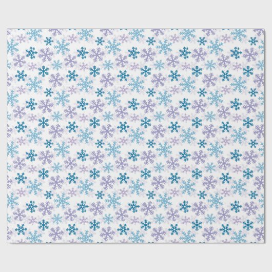 Papier Cadeau fêter Noël turquoise violet de flocon (Plat)