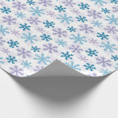 Papier Cadeau fêter Noël turquoise violet de flocon (Coin)