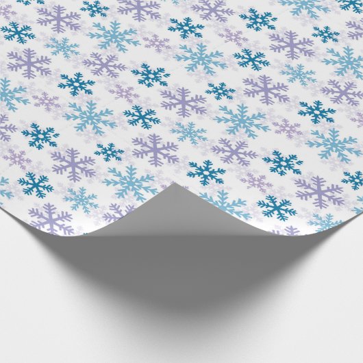 Papier Cadeau fêter Noël turquoise violet de flocon (Coin)