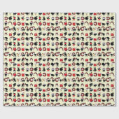 Papier Cadeau Fêtes Abstraites : Noël d'inspiration animale (Plat)