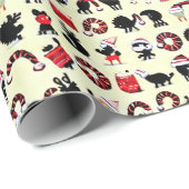 Papier Cadeau Fêtes Abstraites : Noël d'inspiration animale (Coin rond)