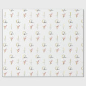 Papier Cadeau Fêtes Botaniques Joy Rustic Gold Minimal Party (Plat)