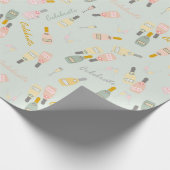 Papier Cadeau Fêtes de Champagne sur Vert clair (Coin)