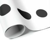 Papier Cadeau Fêtes de couleur blanche Pois noire (Coin rond)