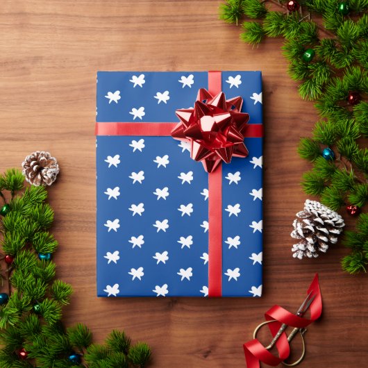 Papier Cadeau Fêtes de Noël bleu blanc flocon motif (Cadeau de vacances)