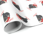 Papier Cadeau Fêtes de Noël de Chat Noir (Coin rond)