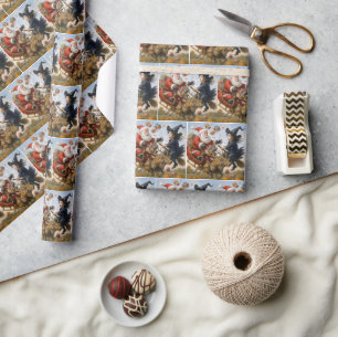 Papier Cadeau Fêtes de Noël de Thanksgiving et d'Halloween