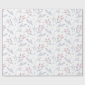 Papier Cadeau Fêtes de Noël des Pale Winter Berries (Plat)