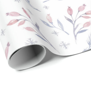 Papier Cadeau Fêtes de Noël des Pale Winter Berries