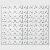 Papier Cadeau Fêtes de Noël FALALALALALA noir et blanc (Plat)