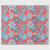 Papier Cadeau Fêtes de Noël Fête hiver Flamme de neige brillant (Plat)