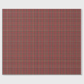 Papier Cadeau Fêtes de Noël Rouge Plaid Gold Fraise (Plat)