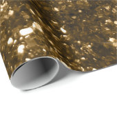 Papier Cadeau Fêtes Noir et Or Faux Parties scintillant Noël (Coin rond)