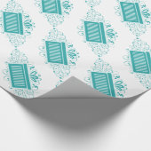 Papier Cadeau Fêtes turquoises - Papier d'emballage (Coin)